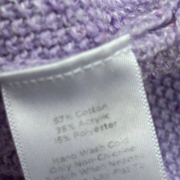 Talbots Confetti Crew Cable Sweater Lavender Women's Size Large - Picture 4 of 5